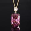 Jewelry Copper Bottom Gold-Plated Imitation Colored Treasure Generous Diamond Gold Pendant Necklace 20 * 28
