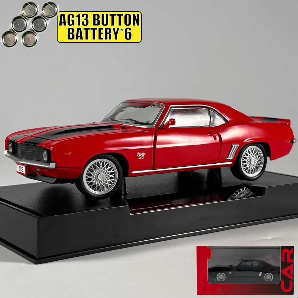 1:32 Chevrolet Camaro SS 350 1969 Super Classic Sports Cars Alloy Metal Diecast Model Car Home Trendy Toys Ornaments Holiday Boy