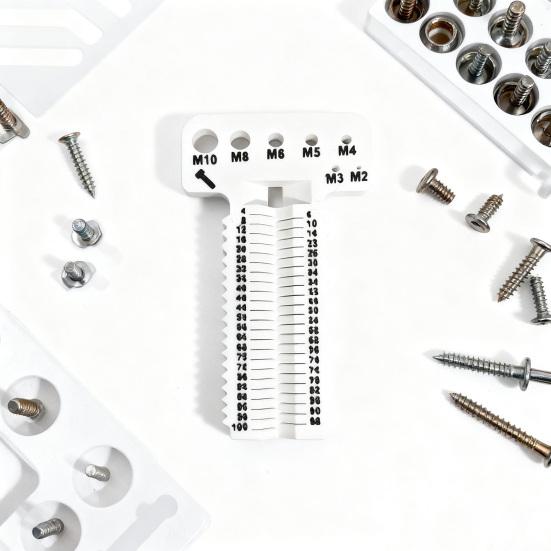 Screw Measuring Tool Heavy Duty Ergonomic High Precision M2-M10 4-100mm Length Screw Nut Bolt Measurement Gauge Tools