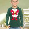 Spring and Autumn Round Neck 3D Christmas Printed Top Fashionable Casual Long Sleeved Children's Boy T-shirts