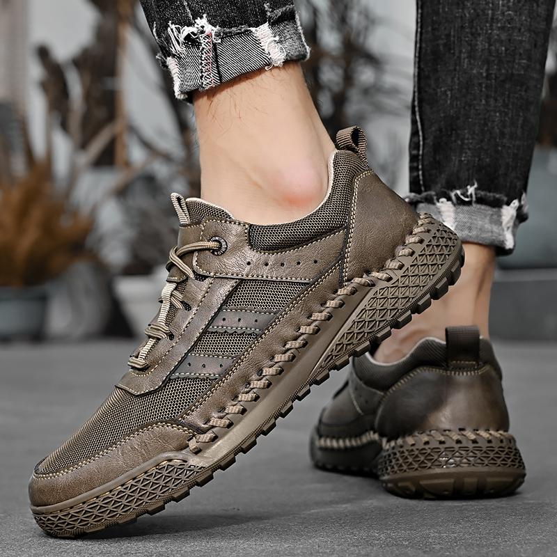 Модная и аутентичная мужская обувь. Повседневная мужская обувь ручной работы. Мужская повседневная кожаная обувь. Походная обувь.