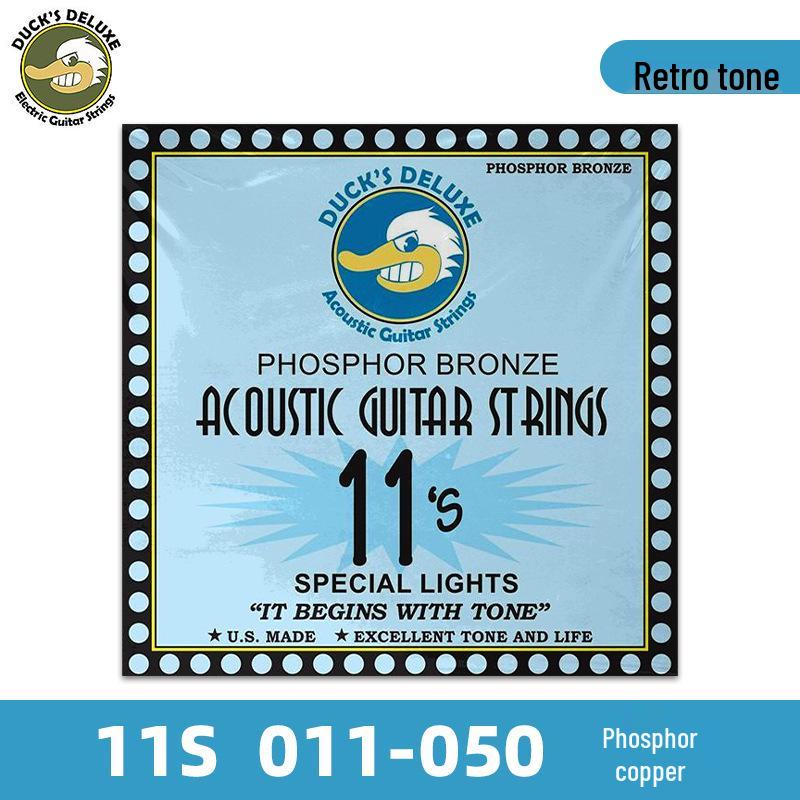 Dr. Duck's Phosphor Bronze Acoustic Guitar Strings, Folk Gauge .012-.011, Set of 6