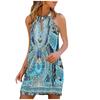 Women Summer Fashion Casual Sexy Printing Sleeveless Loose  Dress
