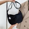 Retro Girl Solid Color Soft Girl Shoulder Bag Trendy Simple Messenger Bag Dumpling Bag