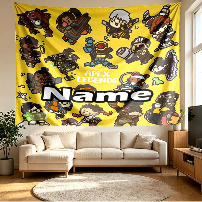 Custom Name Personalized Apex Legends Print Tapestry, Wall Art Decor, Bedroom, Dorm, Apartment, LivingRoom, Party Backdrop, Gift for Birthday