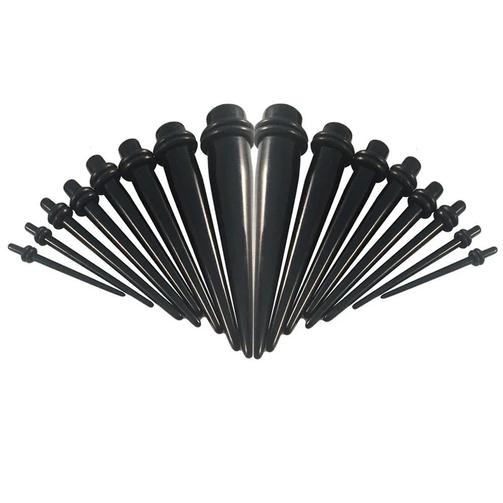 16 шт. Разноцветный акриловый конус для пирсинга уха, плаг, расширитель, 14G (1.6mm) - 00г (10мм) Набор для растягивания тоннелей в плоти