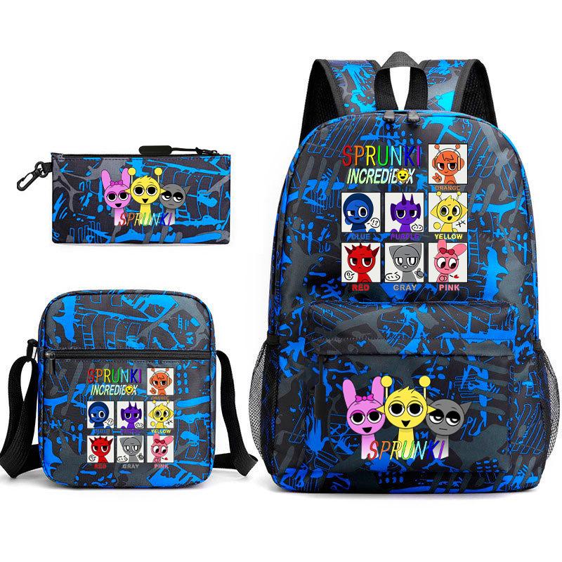 Rhythm Box Children's Backpack Crossbody Bag Pencil Bag Rabub Cute Elementary School Bag Three-piece Set