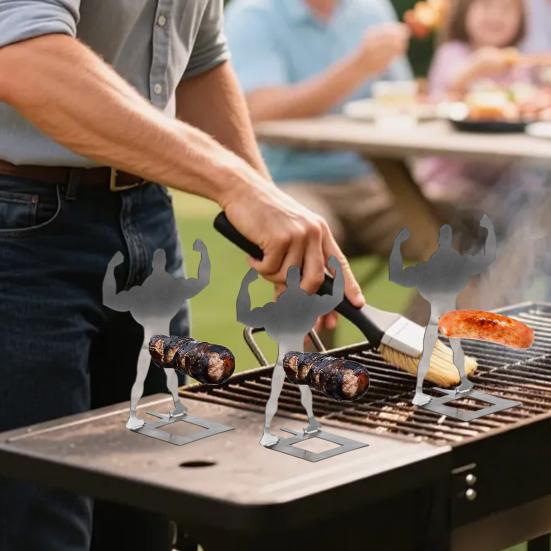 Портативная стойка для хот-догов Yousheng из нержавеющей стали, держатель для хот-догов «Силач» для жарки сосисок, кукурузы, аксессуары для барбекю, можно мыть в посудомоечной машине, многоразовый, подарки