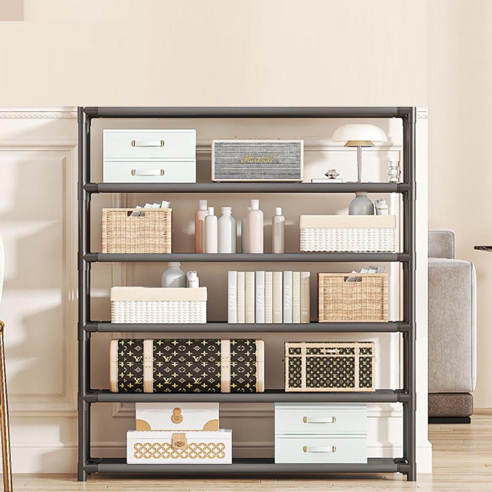 Five Layer Shoe Rack Large Capacity Simple Multi-Layer Armrest Shoe Rack Simple Dust-Proof Shoe Rack Storage Rack Dormitory Shoe