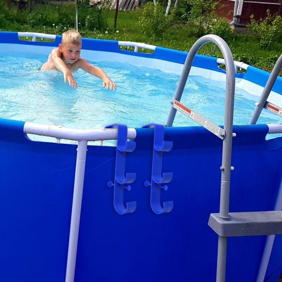 Pool Pole Hook Pool Skimmer Net Holder 3-Hook Pool Pole Hanger Pool Accessories Holder for Above Ground Pools Pool Brush Water Pipe