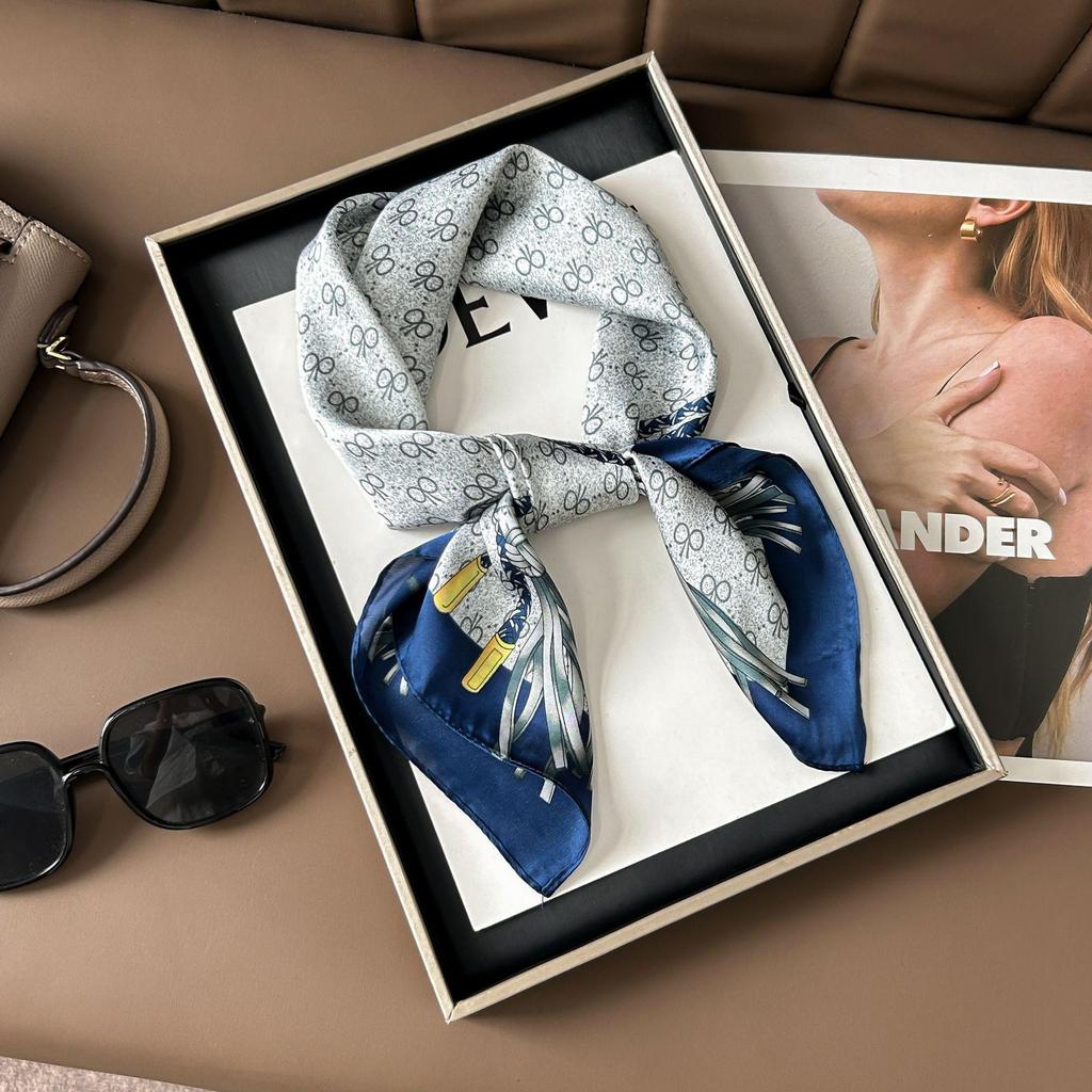 Шелковый шарф премиум-класса с принтом в корейском стиле - Универсальный модный аксессуар