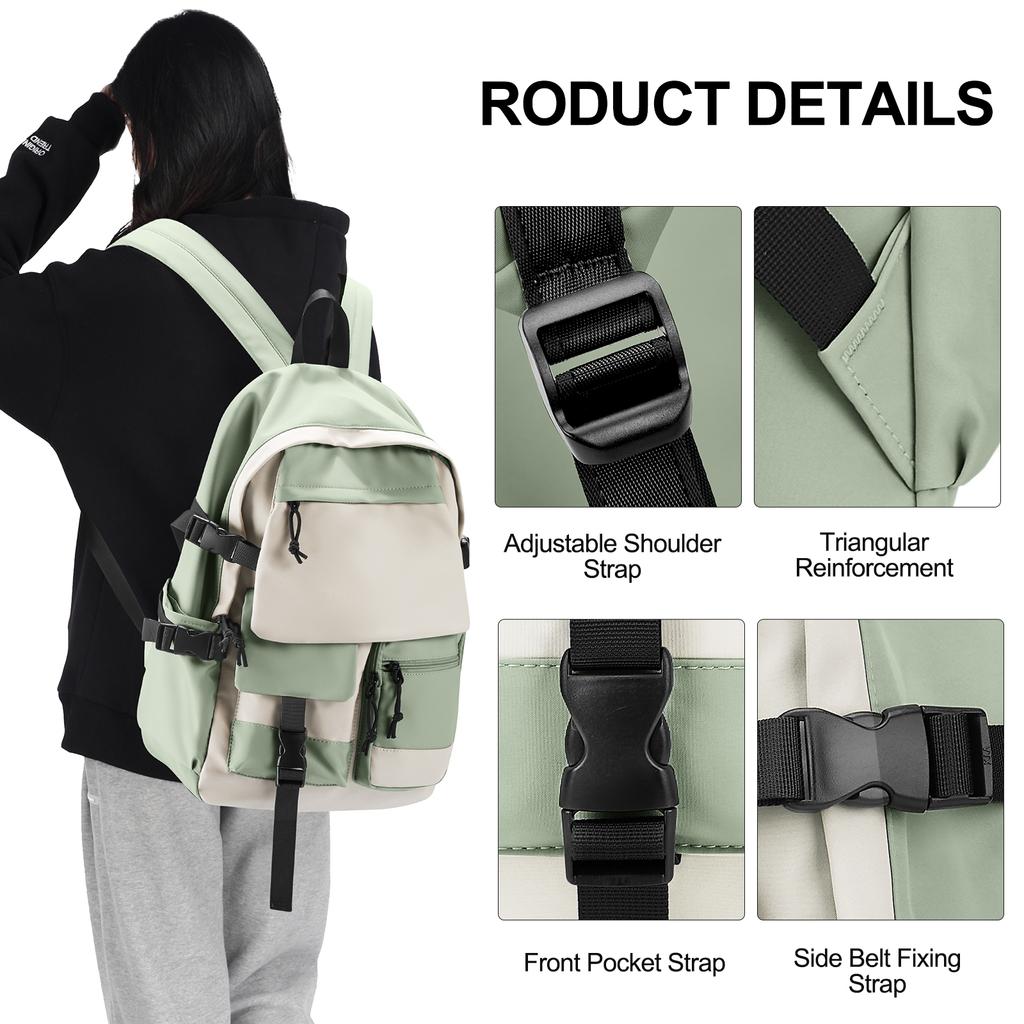 School Backpack For Girls Canvas Bag Waterproof Trendy Travel Bag Casual Daypack Bookbag Kawaii Children'S Backpack Schoolbag