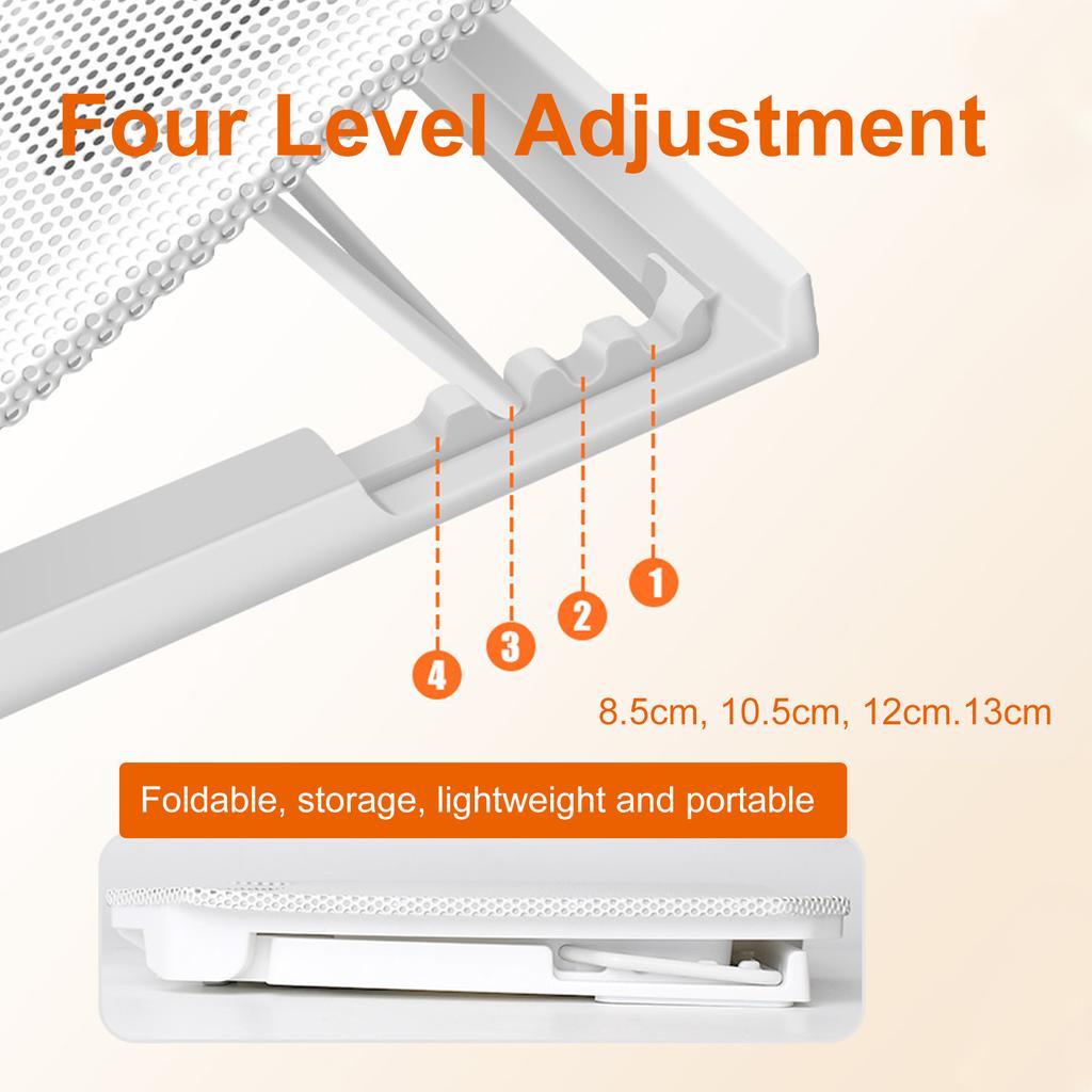 Laptop Cooling Fan Suitable For 10 15.6 Inch Laptops With 4 Height Adjustable Fan Strength And Two Usb Ports