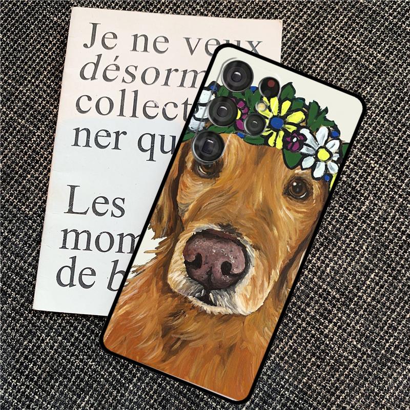 Golden Retriever Dog For Samsung Galaxy S24 S23 Ultra S22 S20 S21 FE S8 S9 S10 Note 10 Plus 20 Ultra Phone Case
