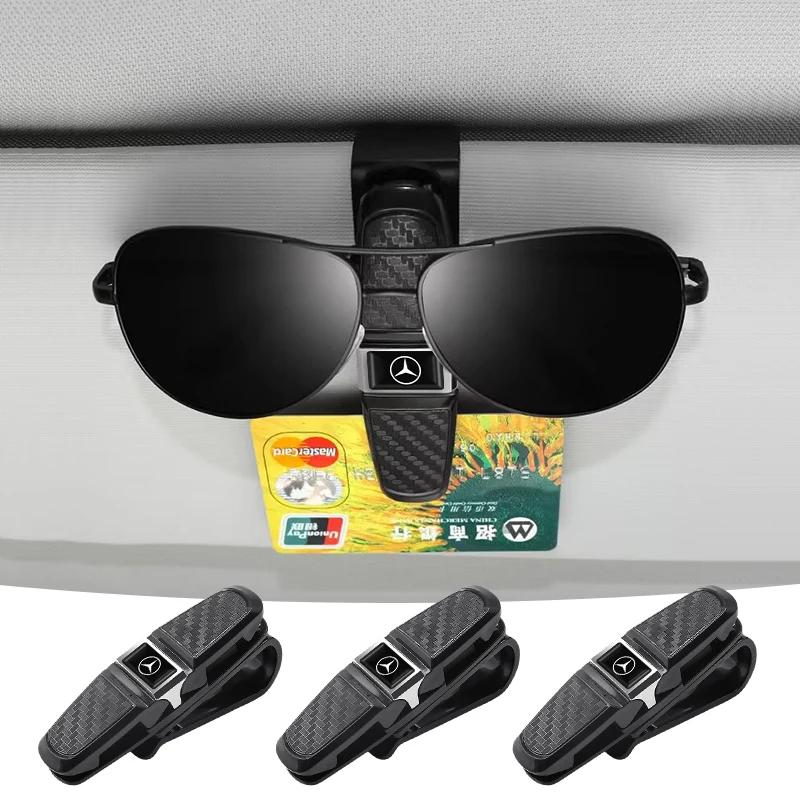 Car Glasses Case Car Sun Visor Glasses Holder Sunglasses Clip Auto Interior Accessories For Mercedes Benz W211 W204 W210 CLA GLA