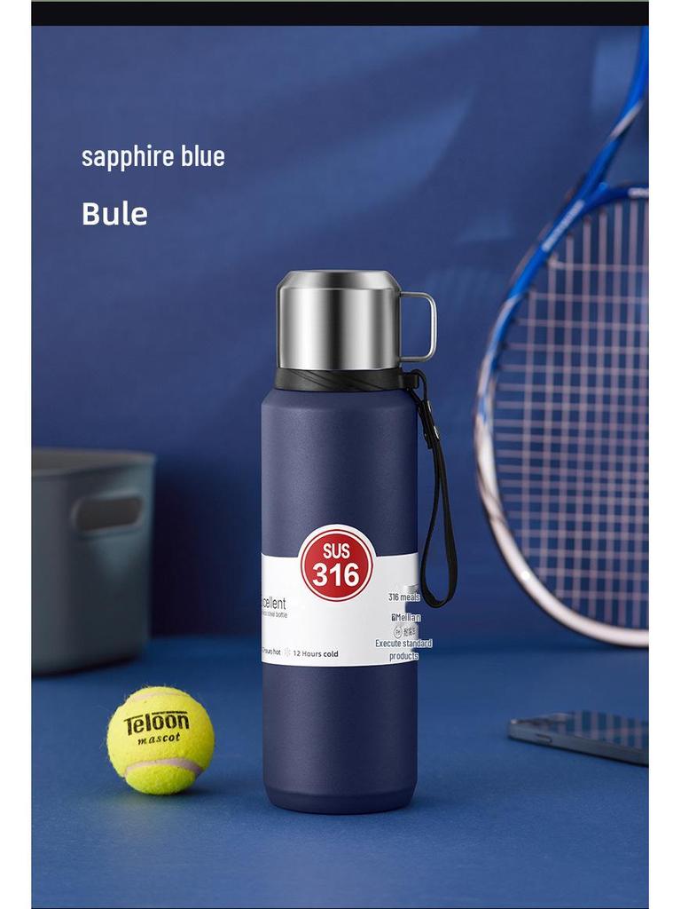 Термобутылка из нержавеющей стали 316 большой вместимости с разделением чая и воды для мужчин и женщин - Идеально подходит для путешествий на автомобиле и занятий спортом