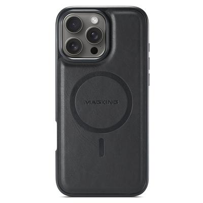 MAGKING K1 Series для iPhone 16 Pro Магнитный чехол PC+TPU+PU кожаный чехол для телефона
