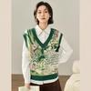 Женский жаккардовый трикотажный жилет-свитер с V-образным вырезом Inman Mirei