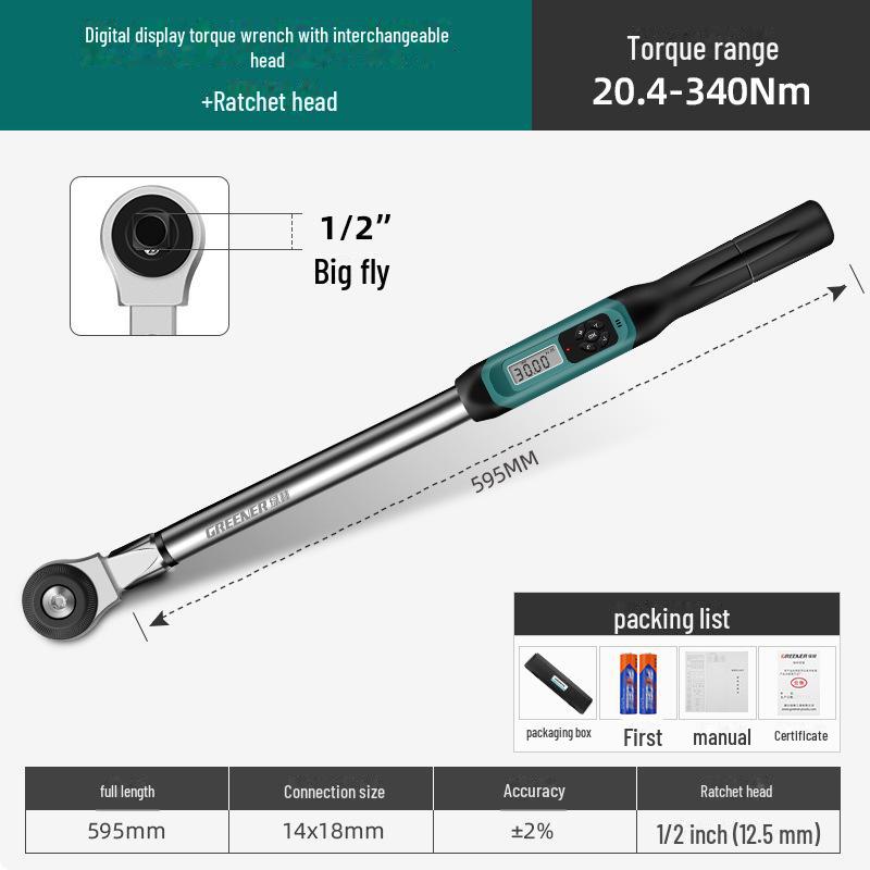 Цифровой динамометрический ключ Green Forest: Высокоточный, регулируемый, электронный тестер крутящего момента