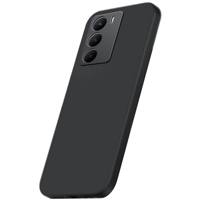 Freeson Phone Case for Realme V70, Simple And Slim Full Protection Shockproof Frosted TPU Soft Case (With Ring Holder And Lanyard), Black