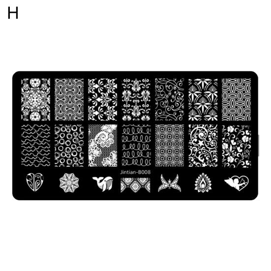Нежная пластина для штамповки ногтей, различные стили, изготовление мини-арта для ногтей