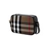 Burberry Проверьте застежку-молнию Кожаная сумка для камеры Женская сумка через плечо Коричневый Черный 80850801