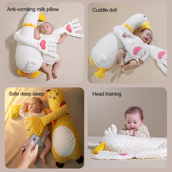 Baby Patter Pillow with Remote Control And Heating Function Goose Shape Baby Sleep Aid Soothe Emotions Anxiety Arm-Wrapped Support Soothing Sleep Toys