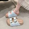 Thick-soled Cool Slippers Women's Shoes Are Ugly and Cute 2025 Summer New One-word Drag Versatile Beach Sandals