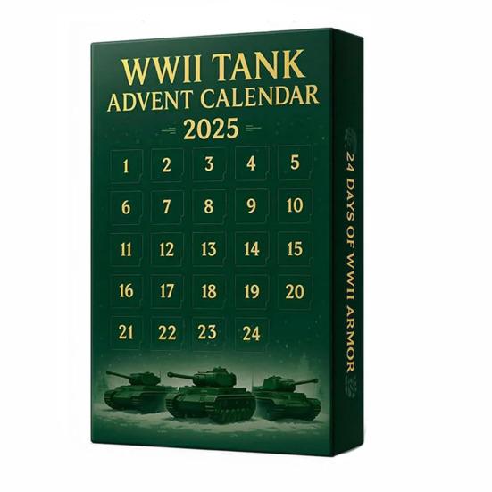 2025 WWII Tank Advent Calendar 24 Days Christmas Countdown Calendar with 24 Iconic WWII