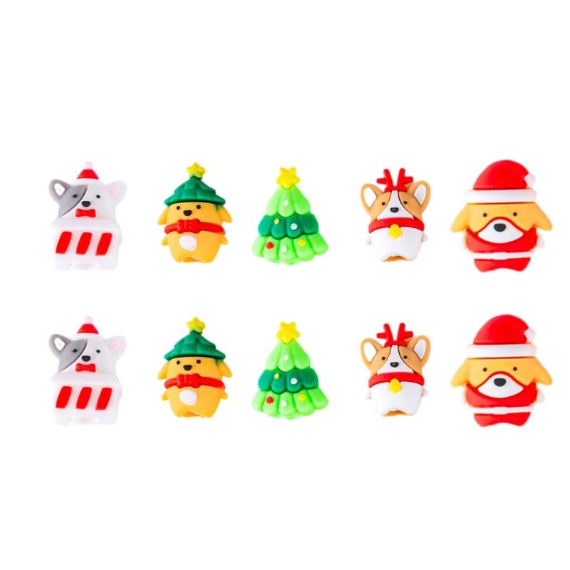 10Pcs Christmas Halloween Pencils Tip Caps Silicone Pencil Protectors for Children Students Adult and Professional