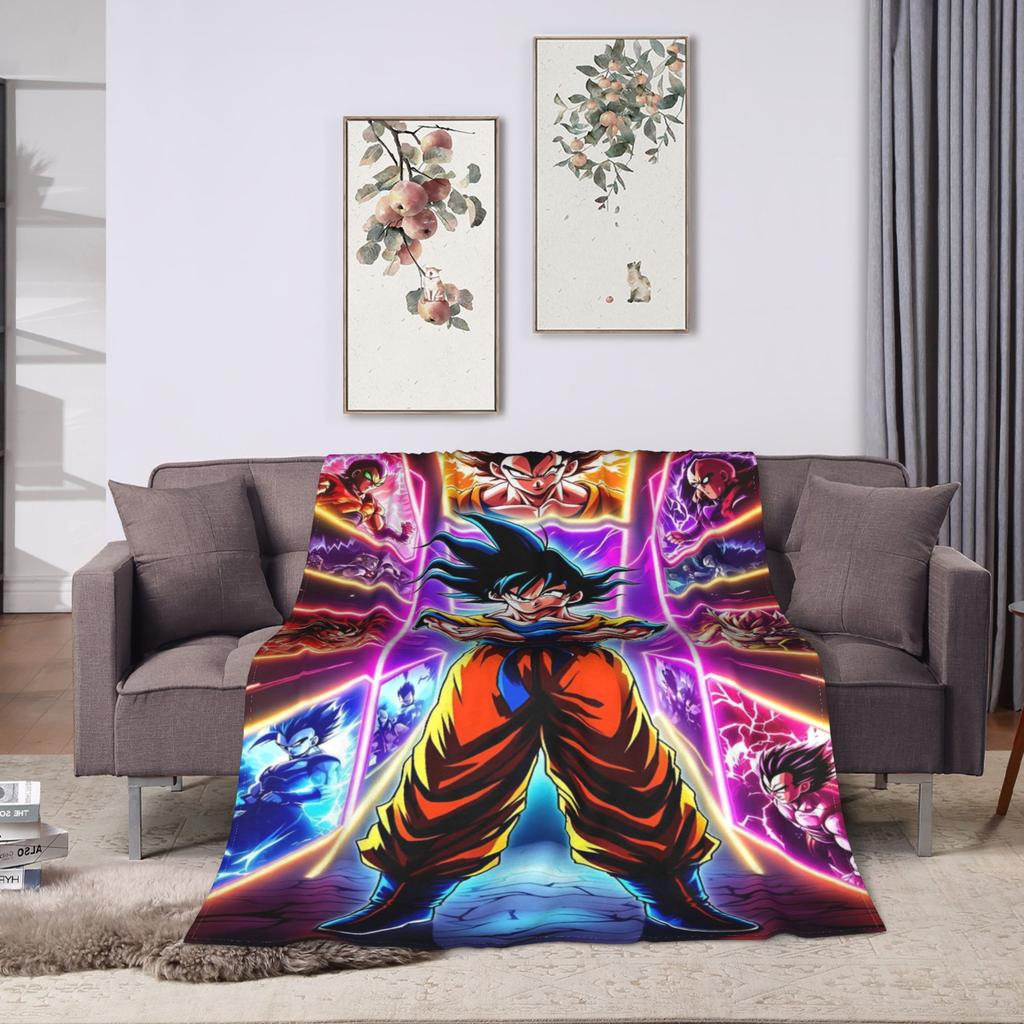 D-Dragons Ball Anime Flannel Blanket Super Soft Throw Blanket for Home Decor Decorative Street Trend Bedspread Sofa Bed Cover