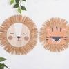 Cartoon Lions Hangings Decorations Creative Animal Head Ornament Handwovens Raffias Wall Decors for Farmhouses Bedroom Home