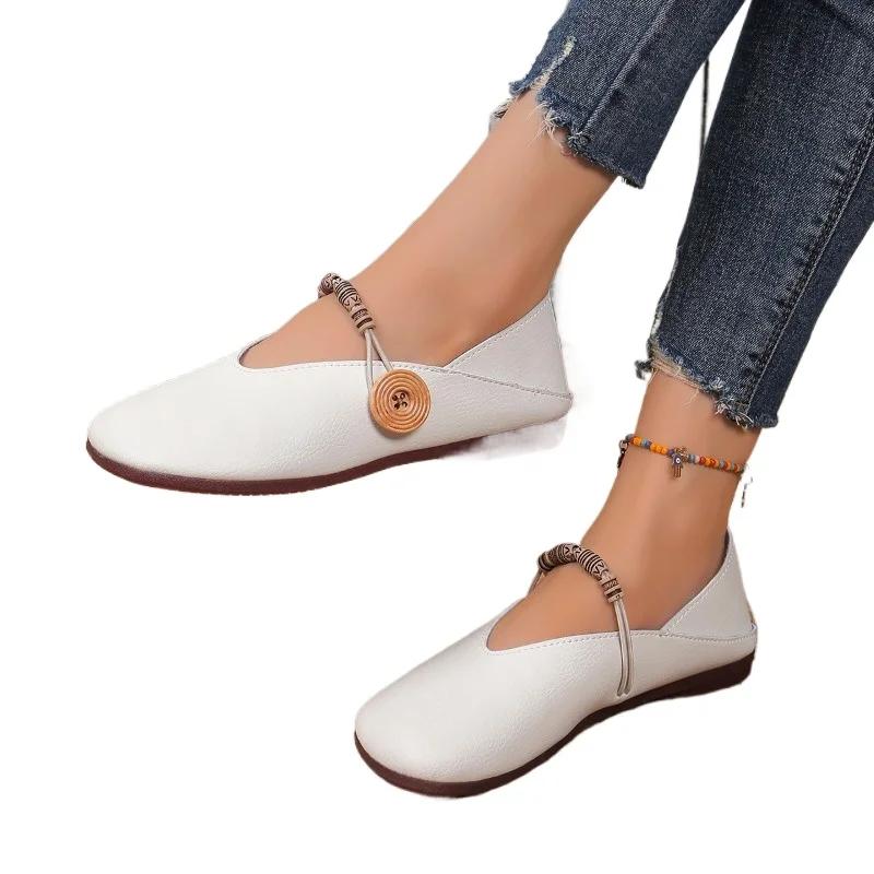 Распродажа женской обуви 2024 года, новые женские туфли на плоской подошве One Kick, осенние туфли на плоской подошве с круглым носком, легкие повседневные удобные туфли на плоской подошве