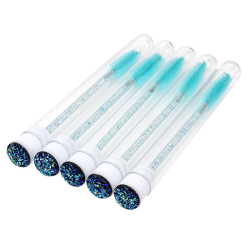 Прозрачные алмазные щеточки для наращивания ресниц в многоцветной упаковке