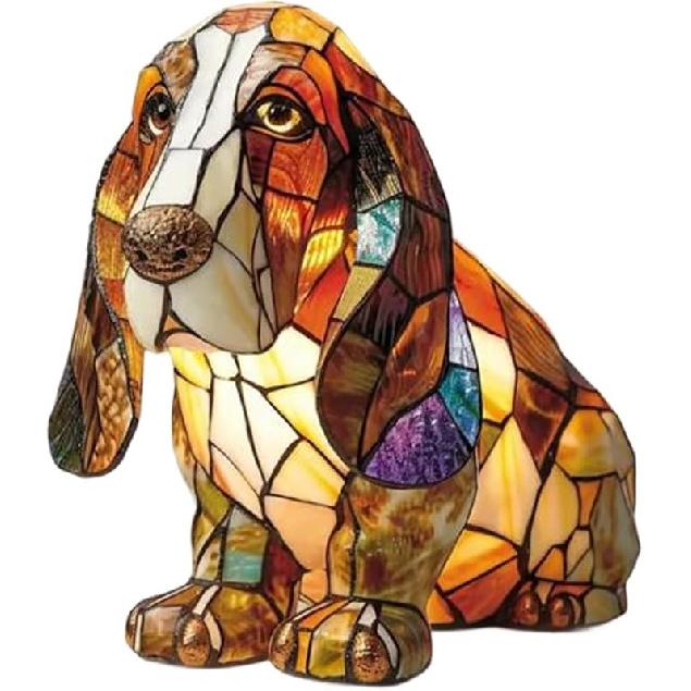 Лампа в виде корги и лампа в виде мопса:Подарки для любителей мопсов - DogSeries Art Night Light - Настольный ночник с изображением французского бульдога из окрашенной смолы - Собака из окрашенного стекла