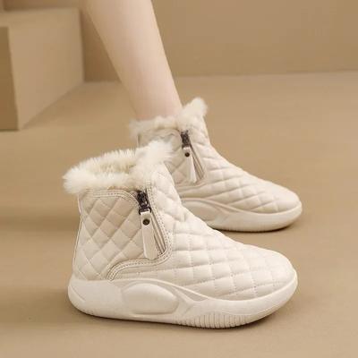 Модные зимние толстые белые зимние сапоги женские теплые утепленные короткие сапоги для отдыха на природе повседневная женская обувь ботильоны удобные женские туфли