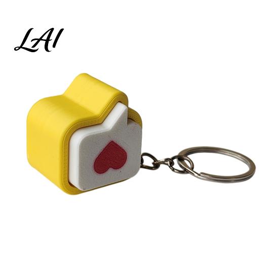Keychain Fidget Toy 3D Printed Heart Clicker Keychain Pocket Size Finger Clicker Anxiety Stress Relief Push Button for Kids Adults Durable