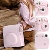Чехол для Instax Mini 12 новой модели, Полная защита, Устойчивый к царапинам, Портативный, с плечевым ремнем, ПУ кожа (розовый)