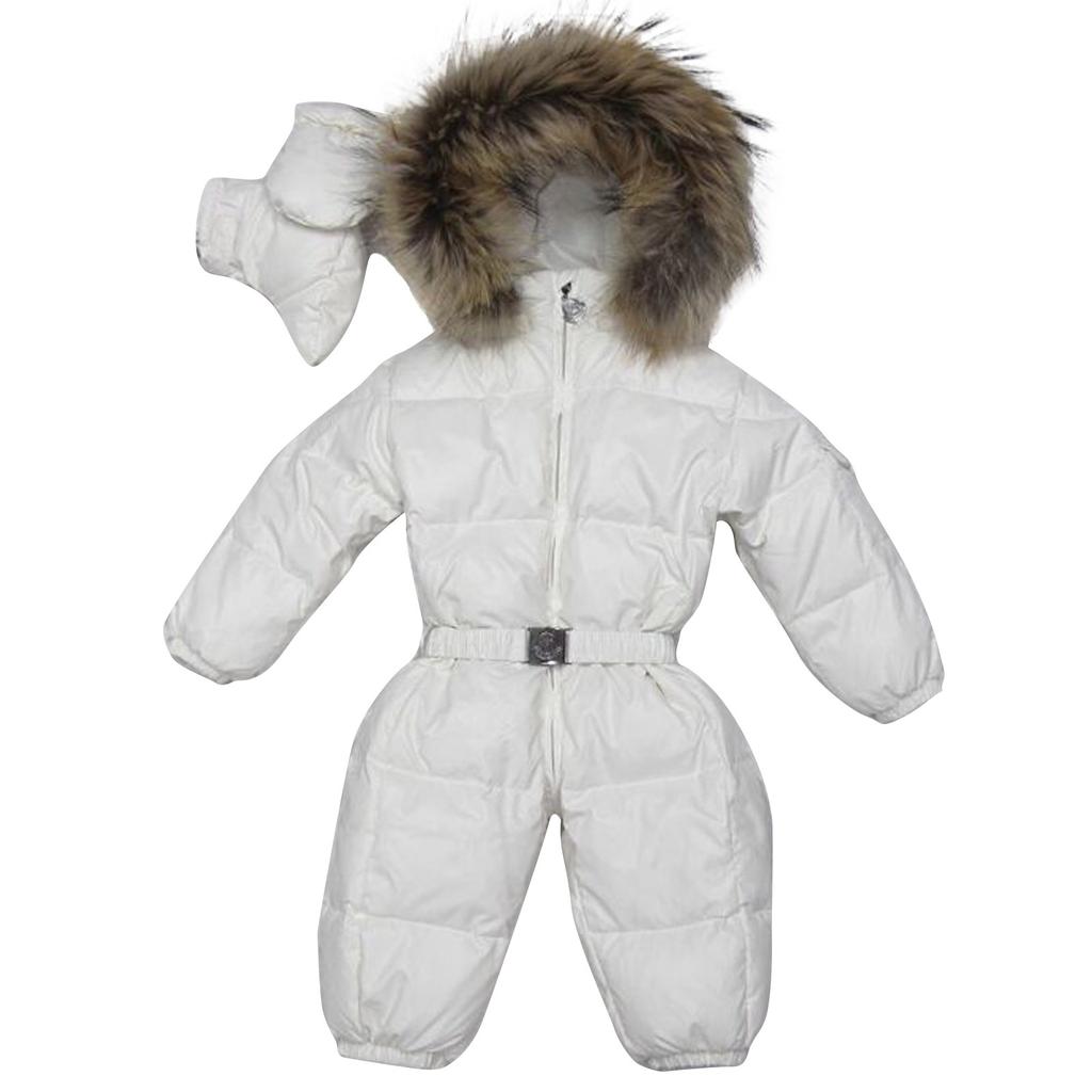 Зимний комбинезон для маленьких мальчиков и девочек, комбинезон с капюшоном, теплое плотное пальто, наряд