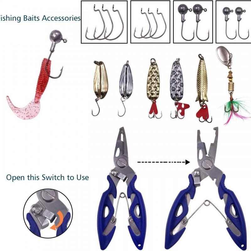 300pcs Fishing Lures Set Freshwater Saltwater Bass Trout Walleye Tackle Kit