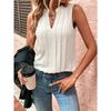 Women's Summer Vest Fashion Temperament Elegant Pleated V-Neck Sleeveless Top