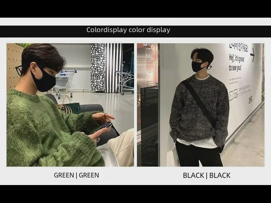 Мужской свитер-пуловер в японском ретро-стиле осень/зима 2023 года