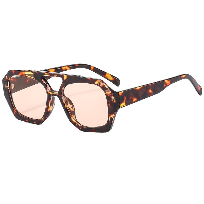 5 шт. Женские солнцезащитные очки в большой квадратной оправе, модные, новые, ретро, с двойной переносицей, женские, дизайнерские, класса люкс, защита от УФ-излучения UV400