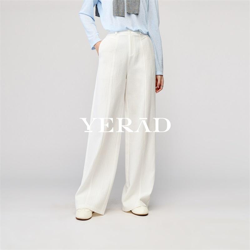 Lyocell cotton wide leg pants women's casual pants loose Tencel floor length straight leg pants