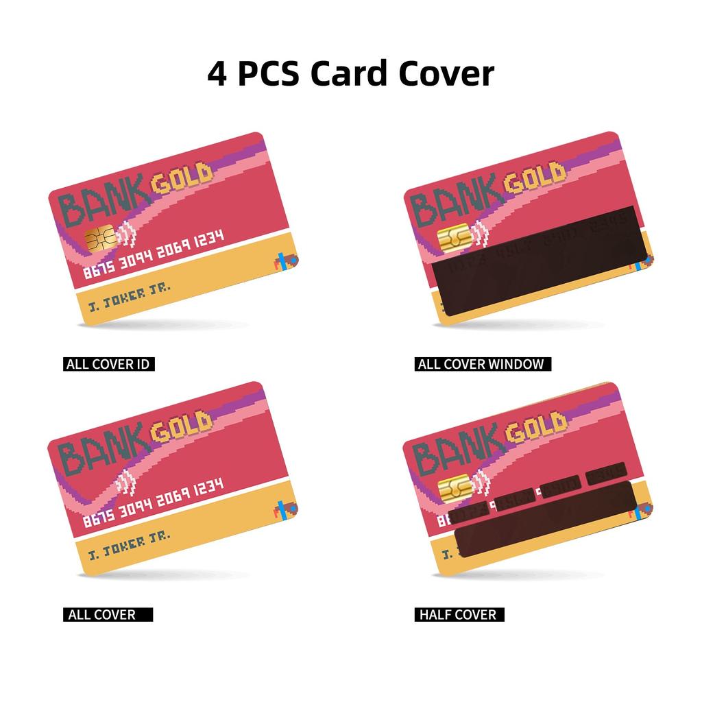 4шт. Виниловые наклейки для кредитных карт, дебетовая карта, транспортная карта, персонализированная банковская карта, защита от царапин и скольжения