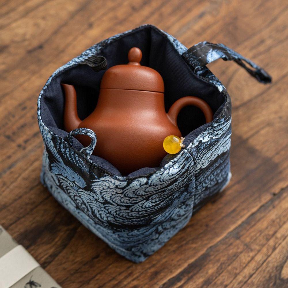 Вышитая сумка в китайском стиле, утолщенная сумка для хранения чайника, грелка для чайника, китайская чайная культура