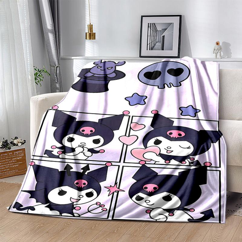 1pc Kuromi Blanket, Seasonal Universal Home Decorative Throw, Living Room, Travel, Camping, Car Blankets, Beach, Office Naps, Perfect Gift for Fans.H0