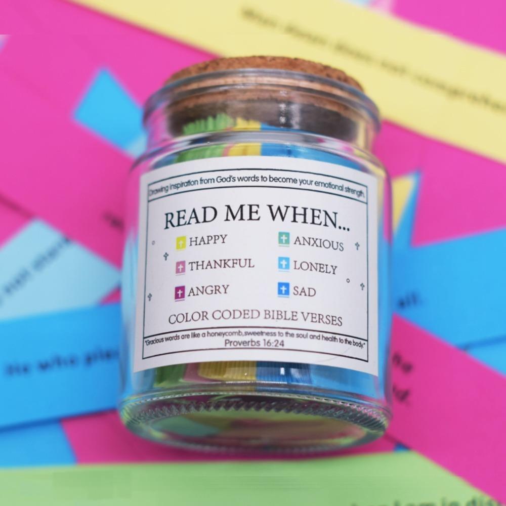 Colorful Bible Verses Jar Emotions And Feelings Different Moods Scripture Cards Christian Cards Jar Handmade Christmas Gifts