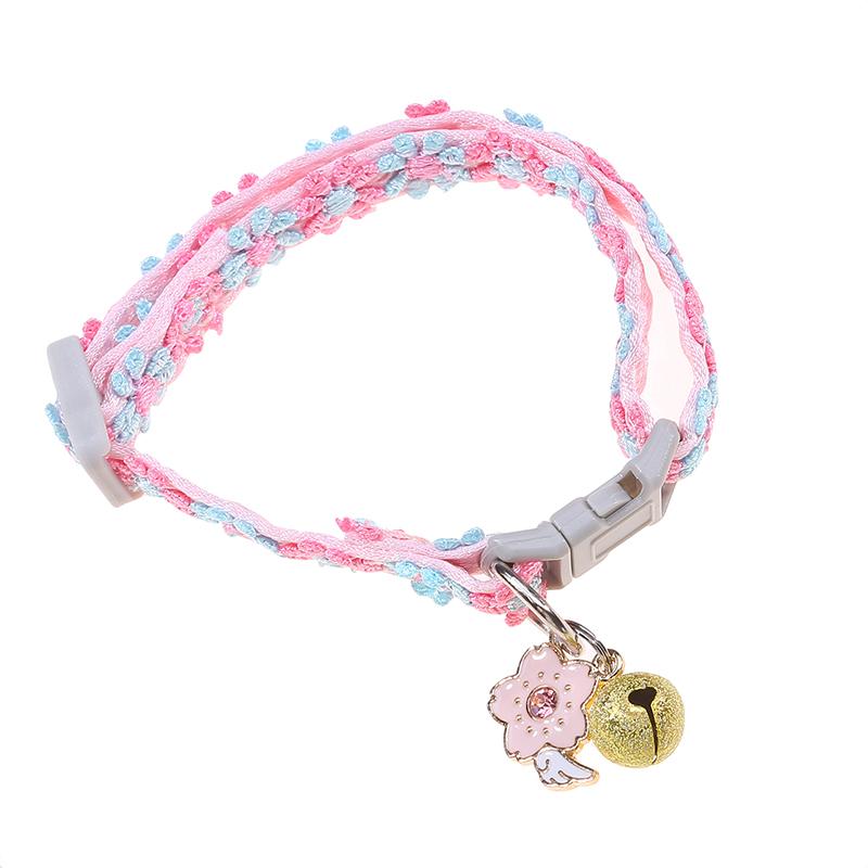 Cute Lovely Sweet Pet Collar Necklace Dog Cat Collar With Bell Pendant Adjustable Small Medium Dogs Puppy Safety Buckle Pet Supplies