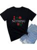 BLACKMYTH Летний Топ с Коротким Рукавом и Принтом 'Nothing Rose' Футболка с Графикой Милая Футболка